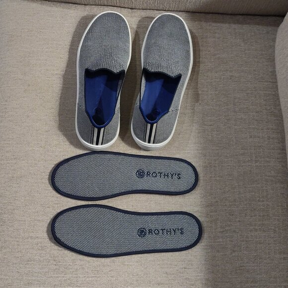 Rothy's The Slip On Anchor Knit Sneaker Navy Blue SIZE 7 - Picture 4 of 6